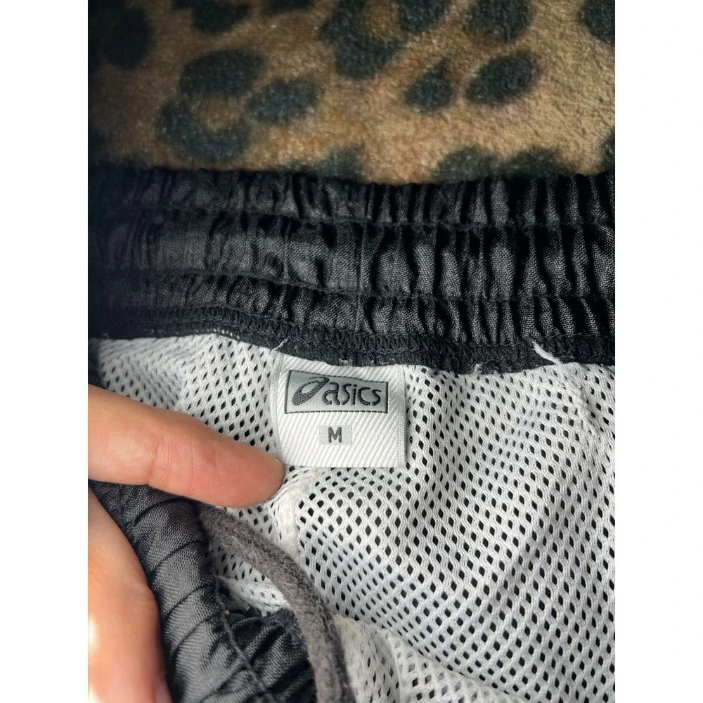 Asics Joggers Mens Medium Track Pants Black Vintage